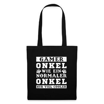 Der Coole Gaming Onkel Gamer Zocker Geschenk - Stoffbeutel - Schwarz - Vorne