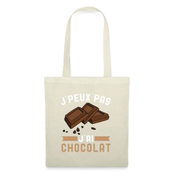 Je Peux Pas J'Ai Chocolat Humour Chocolatine - Sac en tissu - nature - Devant