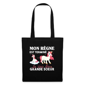 Future Grande Soeur Annonce Grossesse Cadeau - Sac en tissu - noir - Devant