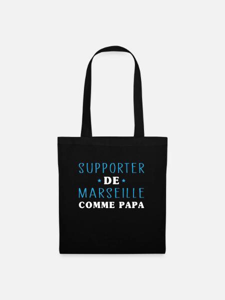 Enfant Humour Marseillais Supporter de Marseille - Sac en tissu - noir
