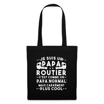 je suis un papa routier / humour papa routier - Sac en tissu - noir - Devant