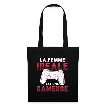 La femme idéale est une gameuse cadeau geek humour - Sac en tissu - noir - Devant
