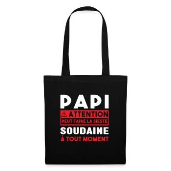 Papi Peut Faire La Sieste Soudaine Grand Pères - Sac en tissu - noir - Devant