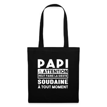 Papi Peut Faire La Sieste Soudaine Grand Pères - Sac en tissu - noir - Devant