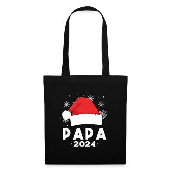 Futur papa 2024 Cadeau de Noël - Sac en tissu - noir - Devant