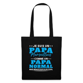 Papa Marseillais Humour Cadeau De Noël - Sac en tissu - noir - Devant