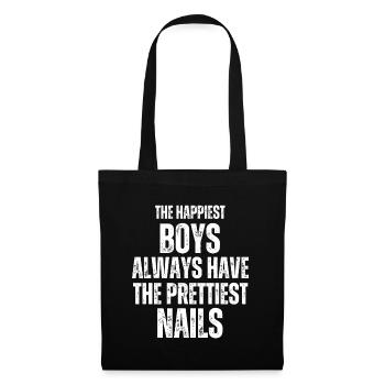 Les gars les plus heureux Les plus beaux ongles Nail Tech - Sac en tissu - noir - Devant