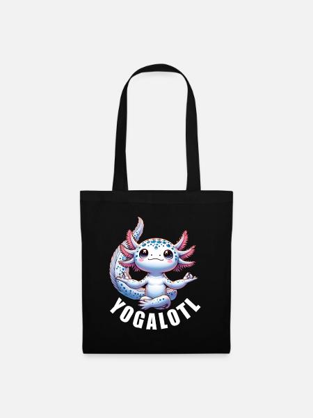 Yoga Axolotl Meditation Achtsamkeit Spiritualität - Stoffbeutel - Schwarz
