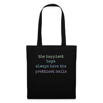 Les gars les plus heureux Les plus beaux ongles Nail Tech - Sac en tissu - noir - Devant