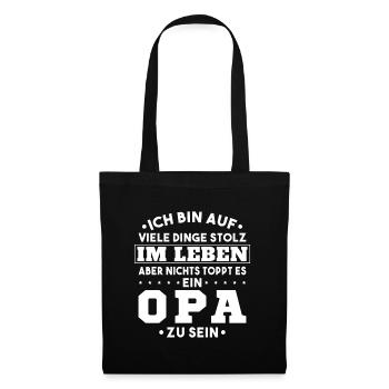 ich bin stolz wie ein Opa - Stoffbeutel - Schwarz - Vorne