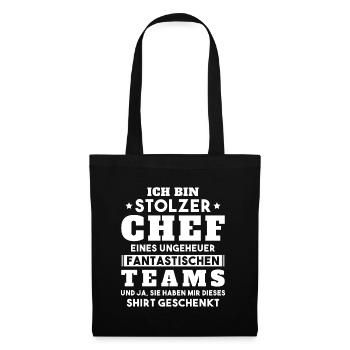 Ich bin Stolzer Chef Geschenkidee - Stoffbeutel - Schwarz - Vorne