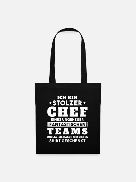 Ich bin Stolzer Chef Geschenkidee - Stoffbeutel - Schwarz