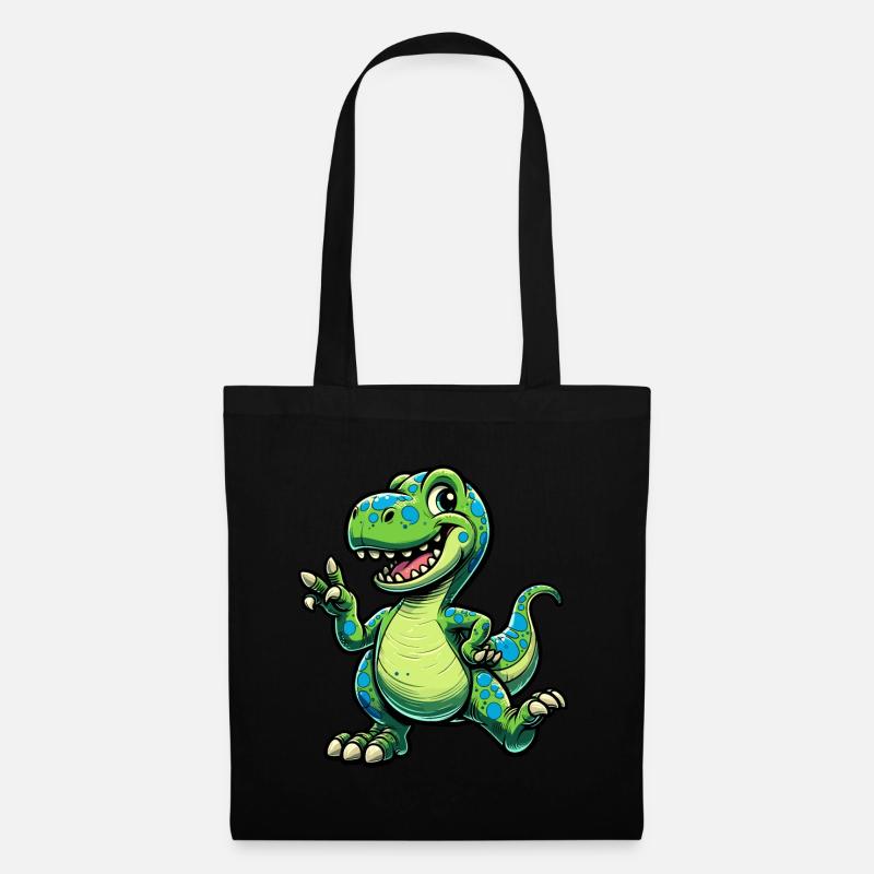 Saurier T-Rex Tyrannosaurus Urzeit Dino - Stoffbeutel - Schwarz