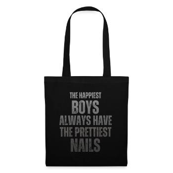 Les gars les plus heureux Les plus beaux ongles Nail Tech - Sac en tissu - noir - Devant