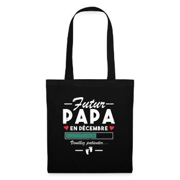 Homme Annonce Grossesse Futur Papa En décembre - Sac en tissu - noir - Devant