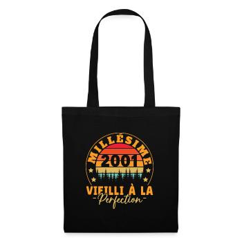 Millésime 2001, Cadeau D'anniversaire Vintage 2001 - Sac en tissu - noir - Devant