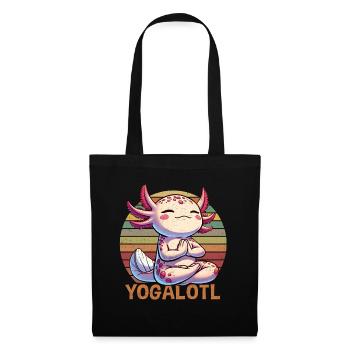 Yoga Axolotl Meditation Retro Spiritualität - Stoffbeutel - Schwarz - Vorne
