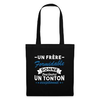 Un frère formidable donne un tonton exceptionnel - Sac en tissu - noir - Devant