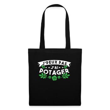 J'Peux pas J'ai Potager Cadeau De Jardinage Drole - Sac en tissu - noir - Devant