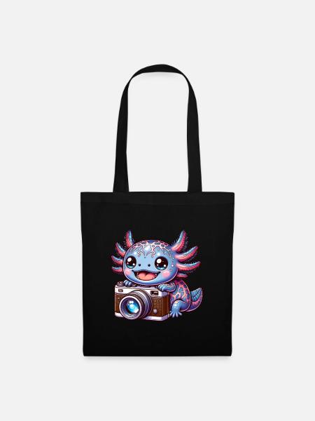 Fotografie Axolotl Foto Kamera Fotograf - Stoffbeutel - Schwarz