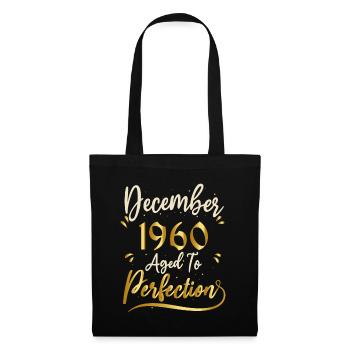 Dezember 1960 Dezember Jahrestag Dezember 1960 - Stoffbeutel - Schwarz - Vorne