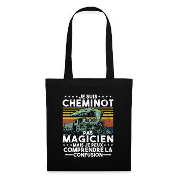 Cheminot Conducteur De Train Chemin De Fer - Sac en tissu - noir - Devant