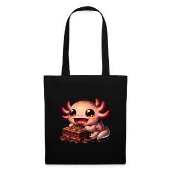 Axolotl Schokolade Schokokuchen Süß - Stoffbeutel - Schwarz - Vorne