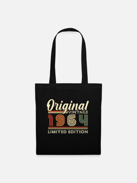 Original 1964 Jahrgang Vintage Geburtstag Retro - Stoffbeutel - Schwarz