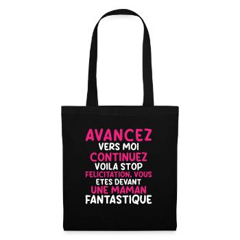 Femme Humour Super Cadeau Pour Maman Marrant Fille - Sac en tissu - noir - Devant