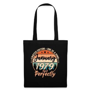 Janvier 1979 anniversaire 1979 légendes Janvier - Sac en tissu - noir - Devant