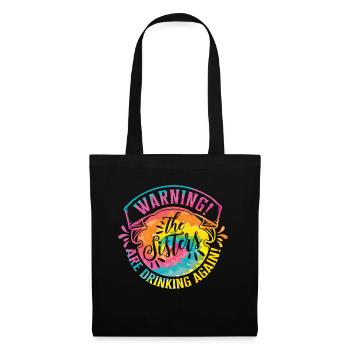 Avertissement : les filles boivent à nouveau - Sac en tissu - noir - Devant