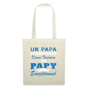 Papa formidable donne toujours papy exceptionnel - Sac en tissu - nature - Devant