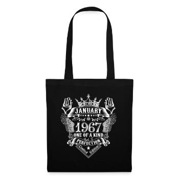 1967 Janvier 1967 anniversaire Janvier 1967 - Sac en tissu - noir - Devant