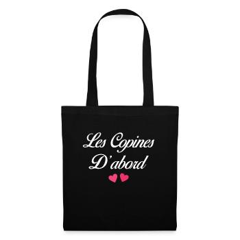 Cadeau Meilleures Copines Les Copines D'abord - Sac en tissu - noir - Devant