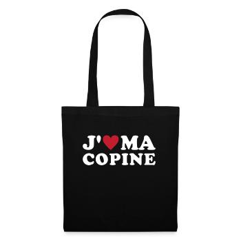 J'aime ma copine - Sac en tissu - noir - Devant