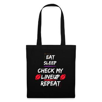 Eat Sleep Check my Lineup Repeat Fantasy Football - Tote Bag - black - Front