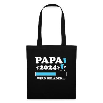 Vater 2024 Werdender Papa Loading 2024 - Stoffbeutel - Schwarz - Vorne