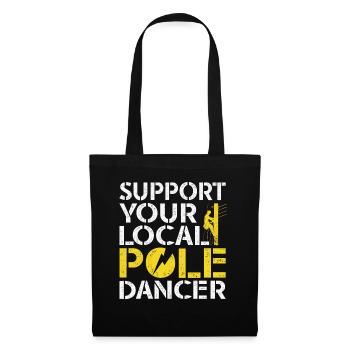 Soutenez votre monteur de lignes Pole Dancer local - Sac en tissu - noir - Devant