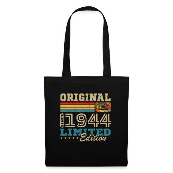 Original geboren 1944 Jahrgang Geburtstagsgeschenk - Stoffbeutel - Schwarz - Vorne