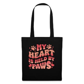 Saint-Valentin chat amour coeur chats pattes - Sac en tissu - noir - Devant