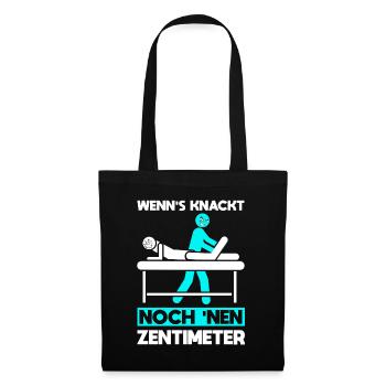 Physiotherapeut Lustig Physiotherapie - Stoffbeutel - Schwarz - Vorne