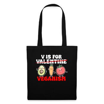 Végétalien Saint-Valentin Amour Légumes Véganisme - Sac en tissu - noir - Devant