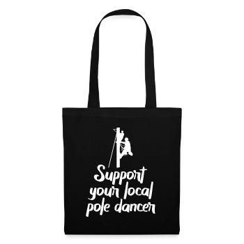 Soutenez votre monteur de lignes Pole Dancer local - Sac en tissu - noir - Devant