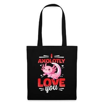 Coeur d’axolotl sucré Saint-Valentin - Sac en tissu - noir - Devant