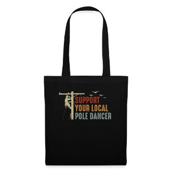 Soutenez votre monteur de lignes Pole Dancer local - Sac en tissu - noir - Devant