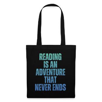 Reading is an adventure Book lover - Tote Bag - black - Front