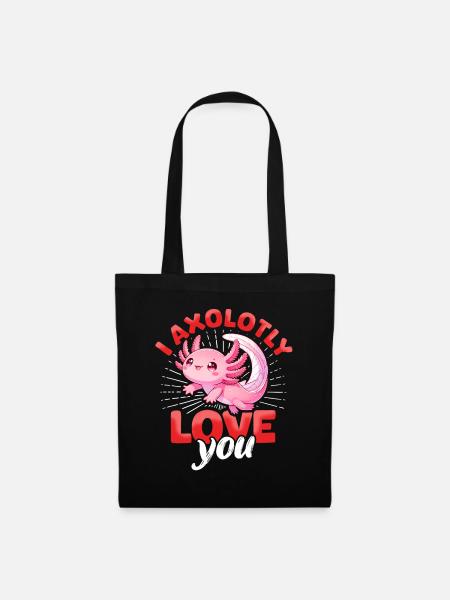 Axolotl Valentinstag Verliebt Liebe - Stoffbeutel - Schwarz