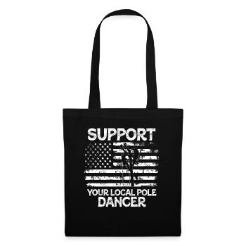 Soutenez votre monteur de lignes Pole Dancer local - Sac en tissu - noir - Devant