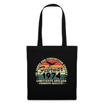 Vintage rétro février 1974 cadeau d’anniversaire - Sac en tissu - noir - Devant