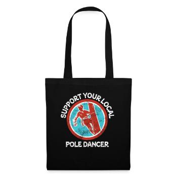 Soutenez votre monteur de lignes Pole Dancer local - Sac en tissu - noir - Devant
